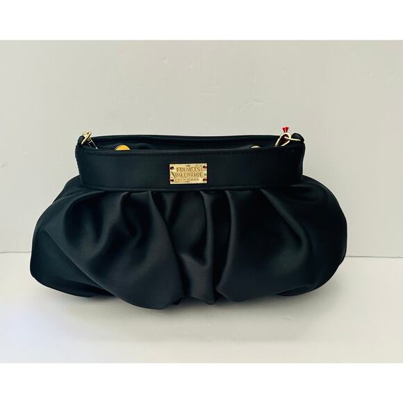 Frances Valentine Nora Clutch Satin ~ Black - Picture 6 of 9